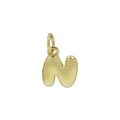 Poliertes goldenes 3D-Blasen-Initial-N-Anhänger mit glänzendem Spiegel-Finish - N (Nur Anhänger (Ohne Kette))