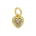 Ciondolo a cuore dorato con cristallo pietra natale di dicembre per collane fai-da-te - Stile R / Collana di Aprile