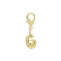 Pendentif porte-clés lettre G bulle 3D avec fermoir homard en finition dorée - Lettre G