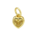 Collana a cuore dorata con pietra portafortuna gialla e ciondolo iniziale personalizzato - Stile R / Collana di Novembre