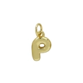 Minimalistischer goldener Buchstaben-P-Anhänger mit poliertem Spiegelglanz für DIY - P (Nur Anhänger (Ohne Kette))