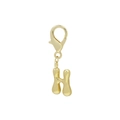 Pendentif lettre H dorée style bulle avec finition métallique brillante chic - Lettre H