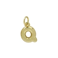 Polierter goldener Buchstabenanhänger Q mit Metallschlaufe für DIY-Halsketten oder Armbänder - Q (Nur Anhänger (Ohne Kette))