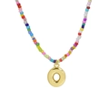 Collana di perline colorate con ciondolo a lettera O dorata stile bubble - Ciondolo Lettera O Dorato Solo (Senza Catena)