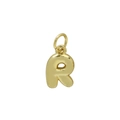 3D-Blasen-Buchstabe R Anhänger in Gold-Optik für personalisierte DIY-Halsketten - R (Nur Anhänger (Ohne Kette))