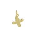 Polierter goldener 3D-Buchstabe X Anhänger mit glatter metallischer Oberfläche - X (Nur Anhänger (Ohne Kette))