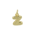 Minimalistischer goldener Buchstabenanhänger Z mit poliertem Finish für DIY Halsketten - Z (Nur Anhänger (Ohne Kette))