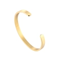 Bracelet jonc ouvert 6mm en forme de C en acier inoxydable doré effet brossé - Couleur Or Garçon