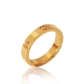 Bague en acier inoxydable plaqué or 18k avec motif cœur et pierre en zircon - US 5 / Or