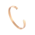 Bracelet jonc ouvert en forme de C, acier inoxydable or rose 6mm, style épuré - Or Rose Hommes