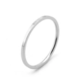 Bague fine minimaliste en acier inoxydable argenté avec une finition polie miroir - US 6 / Acier