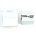 Coffret cadeau bleu clair élégant avec sac assorti, ruban en soie et texte Gift of Love - Bleu