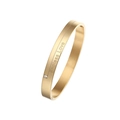Matte gold titanium steel bracelet with Endless Love engraving and zircon stone - Gold (B009)
