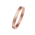 Rose gold stainless steel bracelet with Endless Love engraving and zircon stone - Rose Gold (B009)