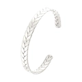 Macro detail of silver wheat-ear pattern on polished steel cuff bracelet texture - Wheat Pattern Steel (HMSZ152 Steel)