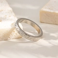 Zilverkleurige titaanstalen ring met elegante tarwebladtextuur en minimalistische afwerking - Maat 5 / Tarwepatroon Stijl (R042) / Staalkleur