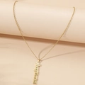 Collar Sagitario dorado con colgante gótico en cadena fina de tipo O para mujer - Dorado
