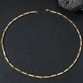 Herren Hip-Hop Gold-Titanstahlkette mit rechteckigen Gliedern und Karabinerverschluss - Gold