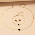 Goldenes Schmuckset mit römischen Ziffern, Halskette, Armband und Ohrringen für Damen - Halskette Armband Und Ohrringe