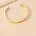 Brazalete rígido bohemio chapado en oro con estrellas grabadas y circonita mujer - Brazalete Abierto Estrella Dorado