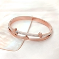 Double-row rose gold butterfly bracelet in titanium steel with sparkling zircons - Z113C Rose Gold