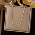Sparkling star chain necklace in silver titanium steel displayed on a luxury jewelry box - Steel Necklace (QYH6032)