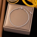 Silver twisted rope S925 sterling silver bracelet with lobster clasp and tag - Steel Bracelet (QYE213)