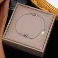 Minimalist silver stainless steel snake bone bracelet with a central knot design - 【E2167】Knot Steel