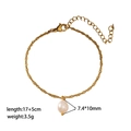 Detail of gold chain bracelet with teardrop pearl charm showing 17+5cm length and 3.5g weight - Water Ripple Pearl Bracelet (XKB0018)