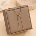 Collier chaîne serpent en or 18K avec curseur réglable dans son coffret cadeau chic - Collier Coulissant à Perles Rondes (X1214) / Or
