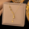 Vintage-Fu-Fußkettchen aus goldfarbenem Titanstahl mit hohlem Kürbis-Anhänger - Halskette mit Segen-Kürbis (XLH334) / Gold
