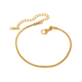 Bracelet de cheville serpent en or 18k avec fermoir homard et chaîne ajustable - Bracelet Chaîne Serpent (S4176A) / Or
