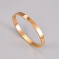 Detail view of mirror-polished rose gold titanium steel bracelet with hinge clasp - Rose Gold