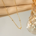Minimalistische gouden titanium stalen hart ketting set op zijde en spiegel basis - Gouden Hart Ketting