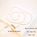 Adjustable golden stainless steel link chain necklace with lobster clasp 46cm - Gold Starry Chain (Adjustable) (Stainless Steel)