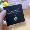 Infinity pendant necklace in golden finish with white rhinestones on brand card - Gold Infinity Style (X508)