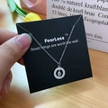 Treble clef music note pendant necklace with small diamonds on black display card - Silver Musical Note Style (X527 Silver)