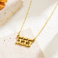 Goldene Engelszahl 555 Halskette mit gotischer Schriftart an einer feinen O-Kette - 555 (X1117)
