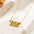 Collier en acier inoxydable doré avec un pendentif chiffre gothique 666 ange - 666 (X1118)