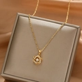 Elegant gold-plated hexagram necklace with sparkling zircon pendant on a luxury gift box - Gold Dancing Hexagram