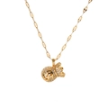 Luxury gold money bag necklace with pavé crystal accents and a hollow dollar sign charm - Gold