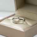 Polished silver stainless steel ring engraved with Forever Love in a luxury gift box - US 7 / Silver