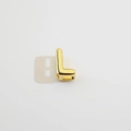 Polished 18K gold plated copper 3D alphabet L pendant bead for DIY necklace making - Gold Letter L