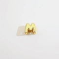 Polished 18K gold-plated letter M charm bead for DIY necklace and jewelry making - Gold Letter M