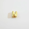 18K gold-plated copper alphabet letter N pendant bead for DIY necklace jewelry making - Gold Letter N