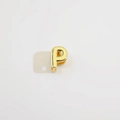 Polished 18K gold plated letter P pendant bead with side hole for DIY jewelry making - Gold Letter P