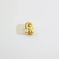 18K gold plated copper capital letter R charm bead with polished finish for DIY jewelry - Gold Letter R
