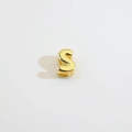 18K gold-plated copper letter S bead pendant with side hole for DIY jewelry making - Gold Letter S