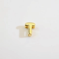 Polished 18K gold plated letter T charm bead for DIY necklaces and jewelry making - Gold Letter T