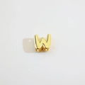 3D bubble letter W pendant in 18K gold plated finish for DIY jewelry making - Gold Letter W